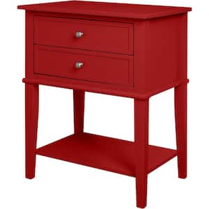 Queensbury Red Accent Table with 2-Drawers