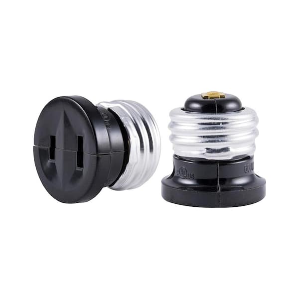 Lukyamzn 2 Pieces Polarized Handy Plug Convert Light Bulb To Outlet Socket Adapter 2 Prong In 6454