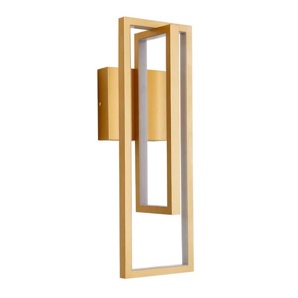 UMEILUCE 2-Light 18.8 In. Gold LED Wall Sconce for Living Room Bedroom Entrance