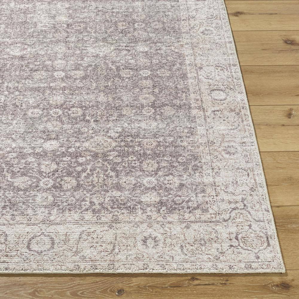 Spokane Dark Brown and Cream Synthetic Runner Area Rug