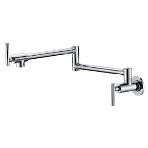 Contemporary Wall Mounted Pot Filler with Spot Resistant in Chrome