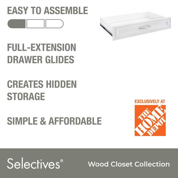 5 in. H x 23.5 in. W White Wood Drawer