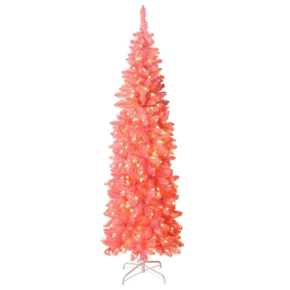 light pink pencil christmas tree