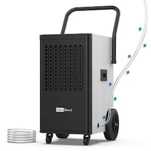 150 pt. 6,000 sq. ft. Buckless Industrial Dehumidifier in White with Drain Hose and Pump for Basement, ETL Ceritified