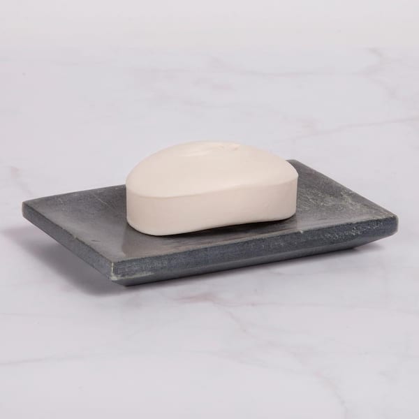 Creative Home 5.1 in. Dia Natural Marble Round Soap Dish Bar Soap