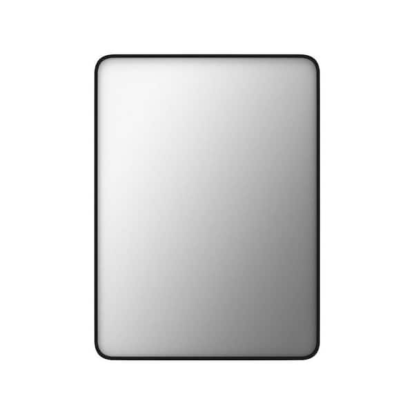 24 in. W x 32 in. H Rectangular Aluminum Framed Explosion-Proof Wall Bathroom Vanity Mirror in Black