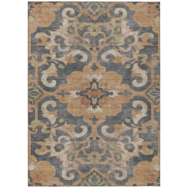 Chantille Machine Washable Indoor/Outdoor Abstract ACN1947 Terracotta 10 ft. x 14 ft. Area Rug