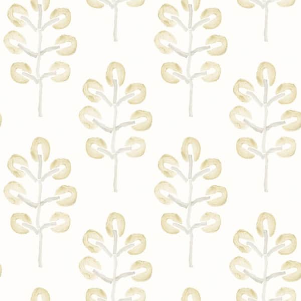 Chesapeake Plum Tree Yellow Paper Pre-Pasted Matte Botanical Strippable Wallpaper