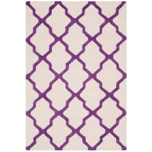 Cambridge Ivory/Purple 4 ft. x 6 ft. Geometric Area Rug