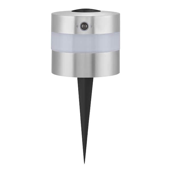 Hampton Bay Lakeview 100 Lumen Low Voltage Silver Hardwired Integrated LED Weather Resistant Outdoor Path Light