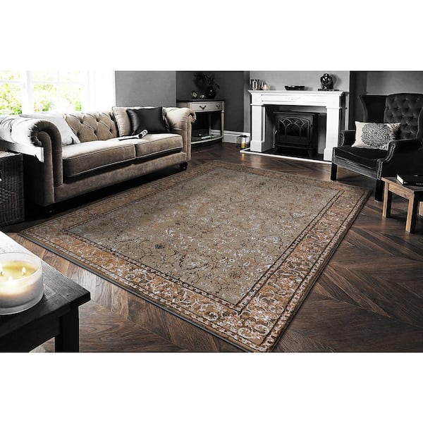 Cullen 5 ft. X 7 ft. 8 in. Taupe/Brown Oriental Indoor Area Rug