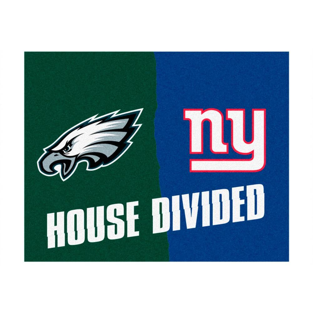 FANMATS NFL Eagles/Giants Turquois House Divided 3 ft. x 4 ft. Area Rug  10306 - The Home Depot