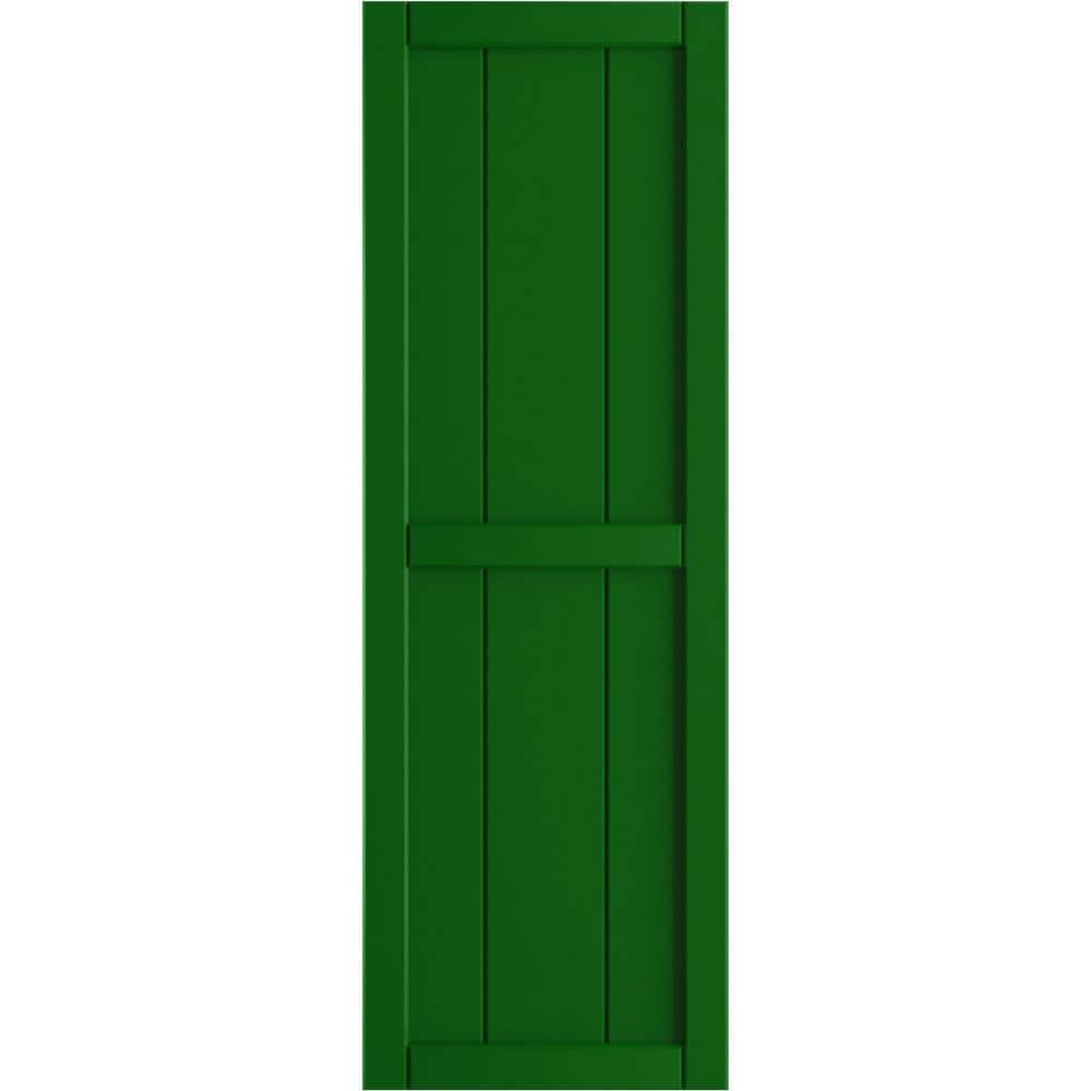 True Fit 16-1/8 in. x 45 in. PVC 3-Board Framed Board and Batten Shutters Pair in Viridian Green price history on PriceWatchPro