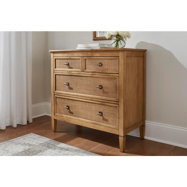 Home Decorators Collection Marsden Patina Wood Finish 3-Drawer Cane ...