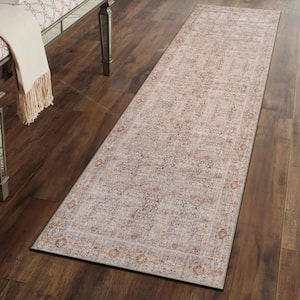Delano Terracotta Floral Pattern Machine Washable Area Rug Multi 2 ft. 6 in. x 8 ft. Runner Rug