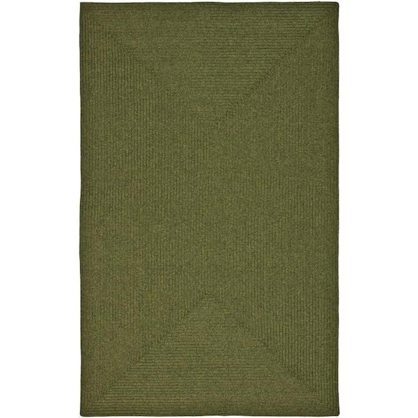 Braided Green 9 ft. x 12 ft. Solid Area Rug