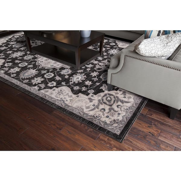 Lara Center Medallion Anthracite 8 ft. x 11 ft. Area Rug