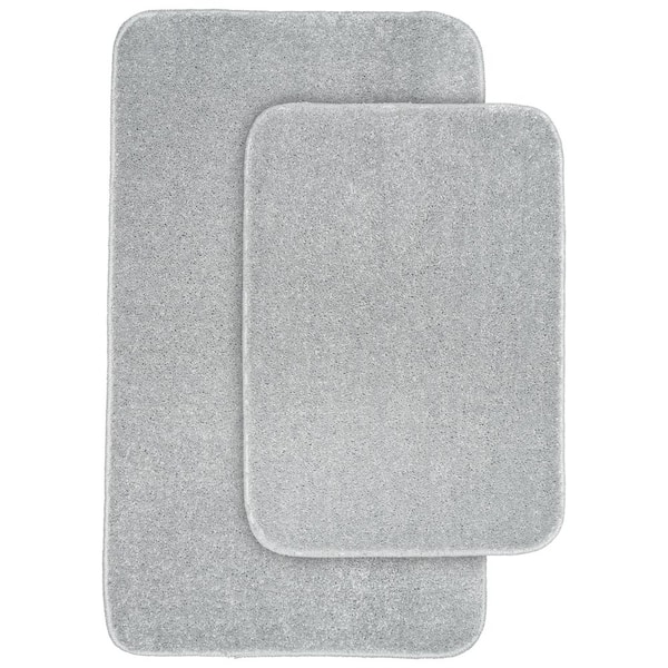 Garland Rug Gramercy Silver Solid Polypropylene 2-Piece Bath Mat Set