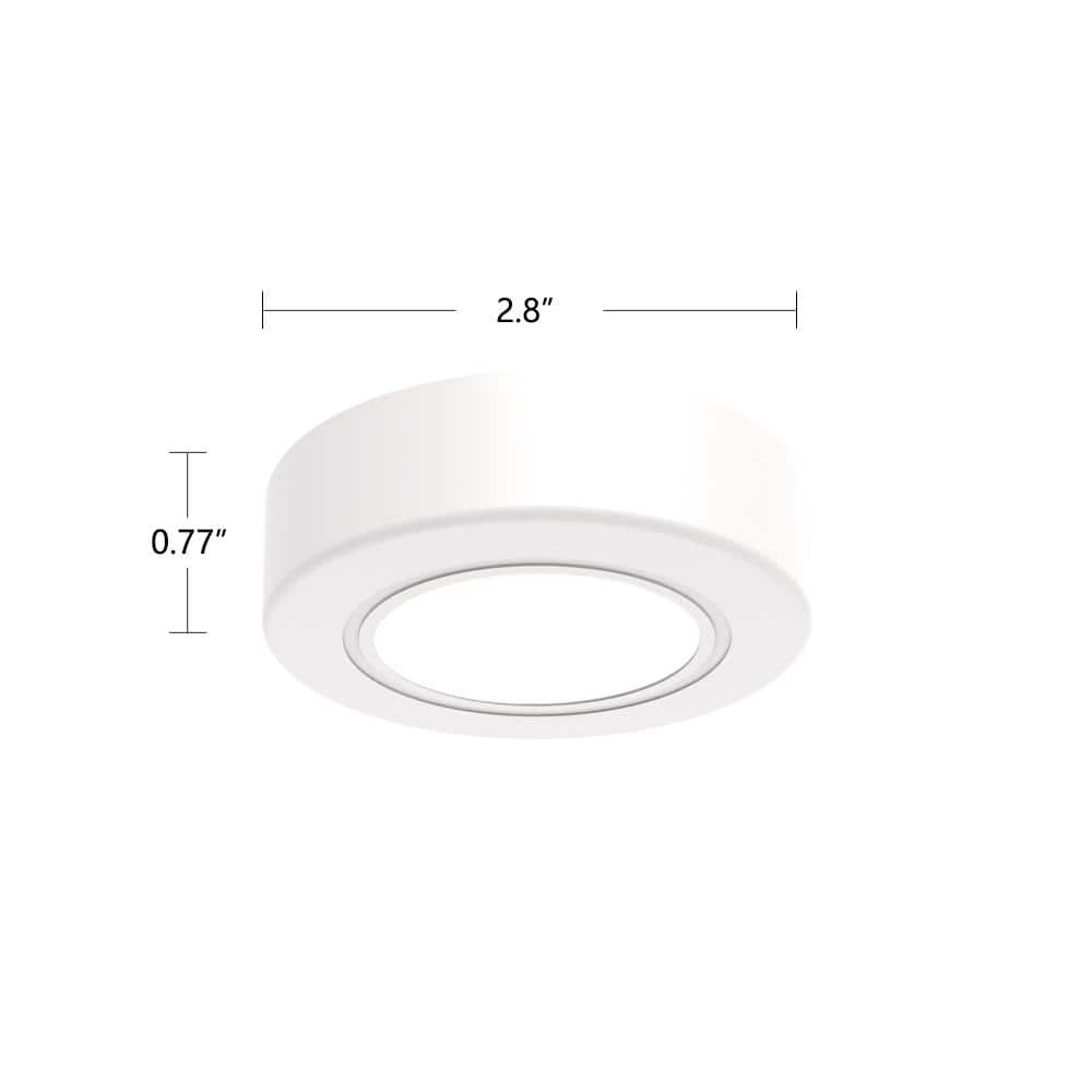 5-Light White LED Puck Light Kit with Plug-In