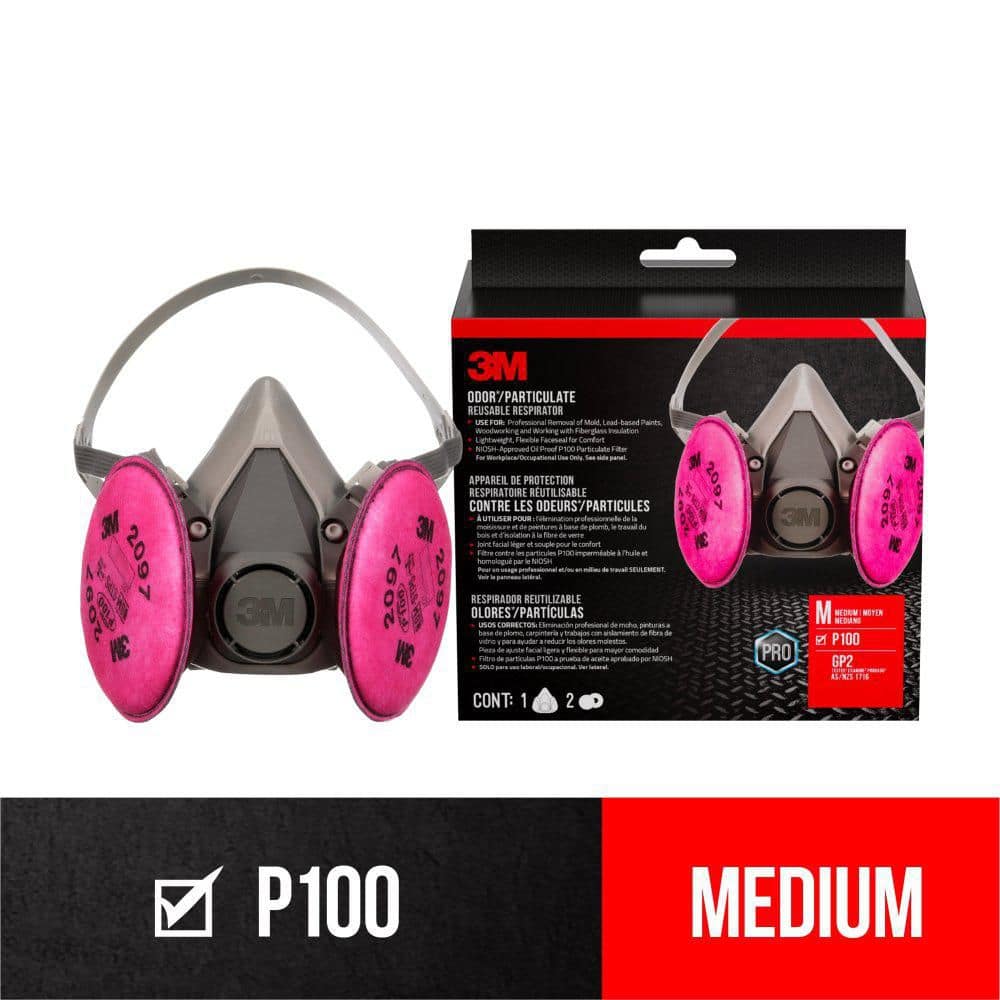 3M 6297 P100 Mold and Lead Paint Removal Reusable Respirator