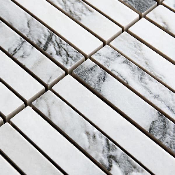 Touche Brick Stacked Zebre 12 in. x 12 in. Porcelain Floor and Wall Mosaic Tile (8.82 sq. ft./Case)