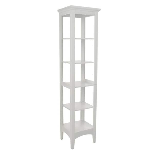 Teamson Home Wilshire 15 in. W x 60 in. H x 13 in. D Bathroom Linen Storage Tower in White