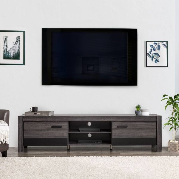 CorLiving Joliet 79 in. Distressed Carbon Grey and Black CorLiving Joliet 79 in. Distressed Carbon Grey and Black