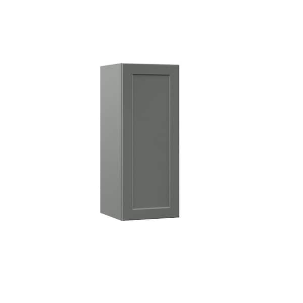 Hampton Bay Designer Series Melvern 12 in. W x 12 in. D x 30 in. H Assembled Shaker Wall Kitchen Cabinet in Storm Gray