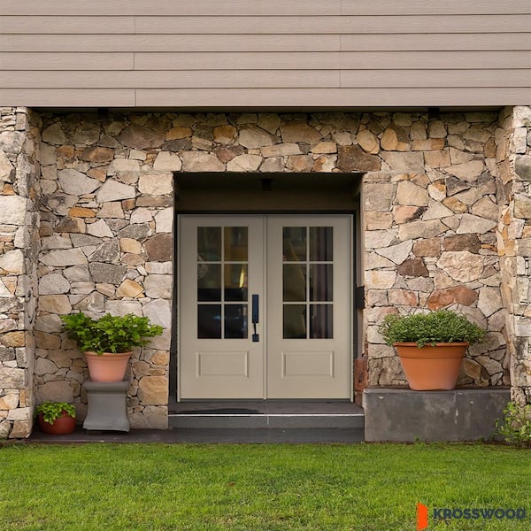 Krosswood Doors UINTAH Farmhouse 72 in. x 80 in. 6-Lite Left