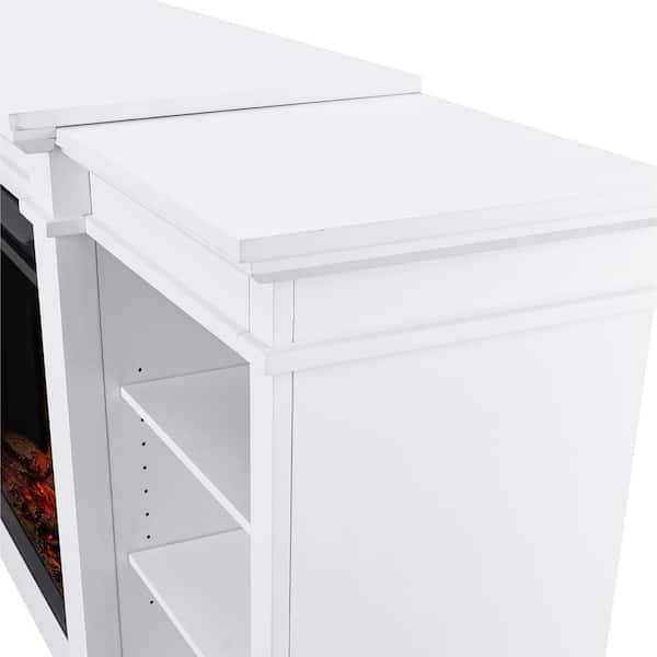 Eliot Grand 81 in. Freestanding Electric Fireplace TV Stand in White