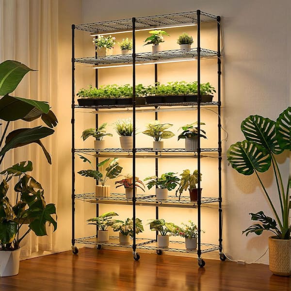  Indoor Super27.5cm未使用 VEVOR Plant Shelf with Grow Light, 6-Tier Double-Row Plant Stand