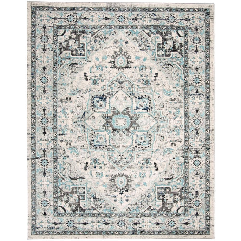 Madison Light Gray/Blue 8 ft. x 10 ft. Border Area Rug price history on PriceWatchPro