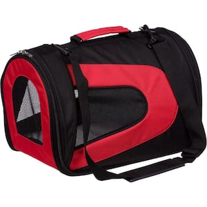Airline Approved Red and Black Sporty Folding Zippered Mesh Carrier - Large