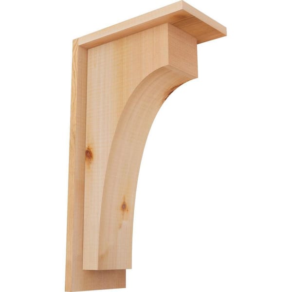 Ekena Millwork 5-1/2 in. x 10 in. x 18 in. Western Red Cedar Huntington Smooth Corbel with Backplate