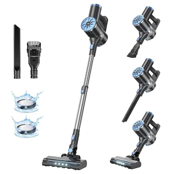 Bagless Cordless Upright Vacuum Cleaner, 7-Stage Filtration, LED Indicator, Self-Standing, 30KPA for Carpets Hair Floors