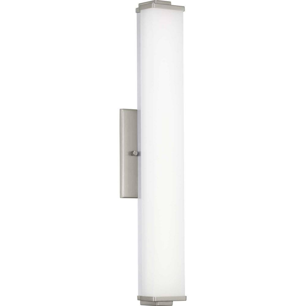 Sleek Modern 24" LED Brushed Nickel Acrylic Linear Bath Light