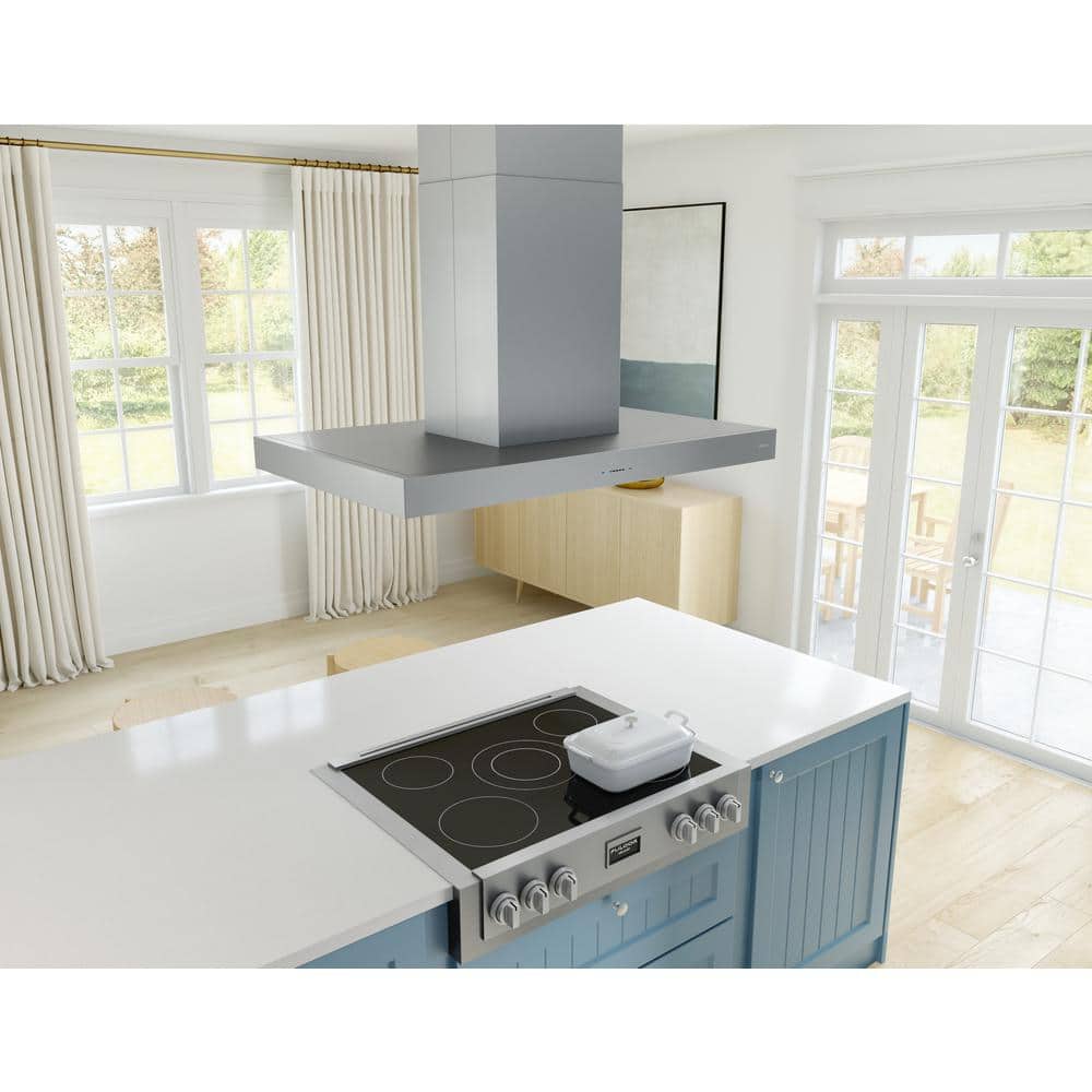 Roma 36-Inch Stainless Steel Island Range Hood with LED Light