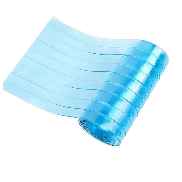 Blue Polyester 7.28 in. W x 78.74 in. L Blackout Curtain Vinyl Replacement Strip Curtain Anti-stick PVC (Set of 6)