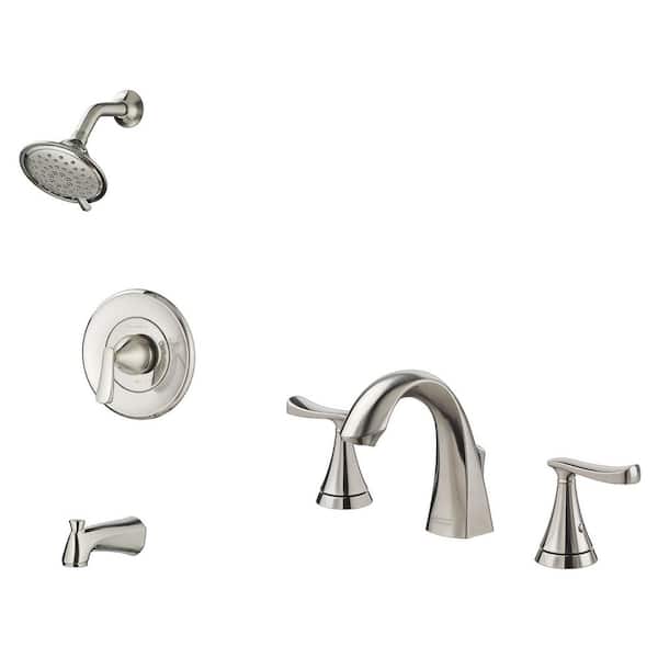 American Standard Chatfield Single-Handle 3-Spray Tub and Shower Faucet and 8 in. Bathroom Faucet Set in Brushed Nickel (Valve Included)