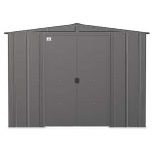 8 ft. x 7 ft. Grey Metal Storage Shed With Gable Style Roof 51 Sq. Ft.