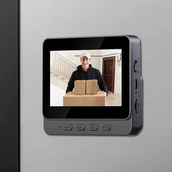 Lukyamzn 4.3 in. Wireless Hardwired IPS Color Screen Digital Doorbell Camera 1080P IR Video Intercom with Night Vision in Gray