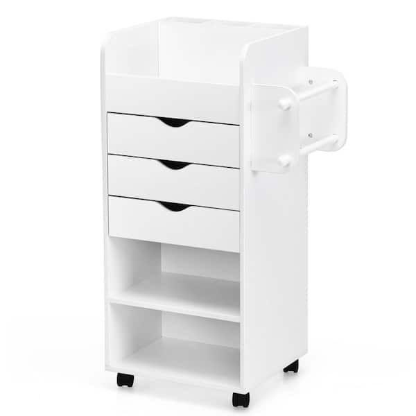 Bunpeony White Kitchen Cart with Rolling Casters