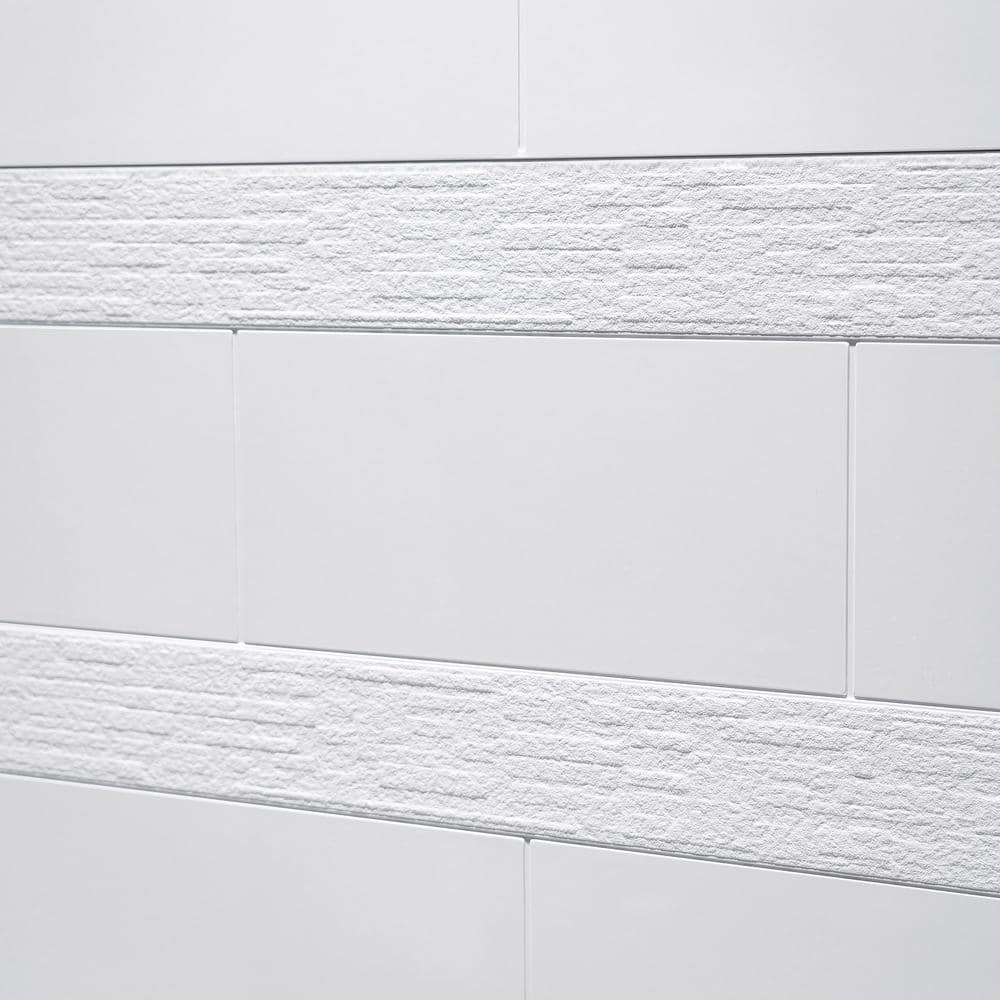 High Gloss White 4-Piece Glue Up Alcove Shower Surround