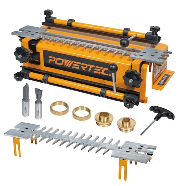 12 in. Dovetail Jig with Templates, Router Bits, and Guide Bushing for Dovetail, Mortise, Woodworking Tool