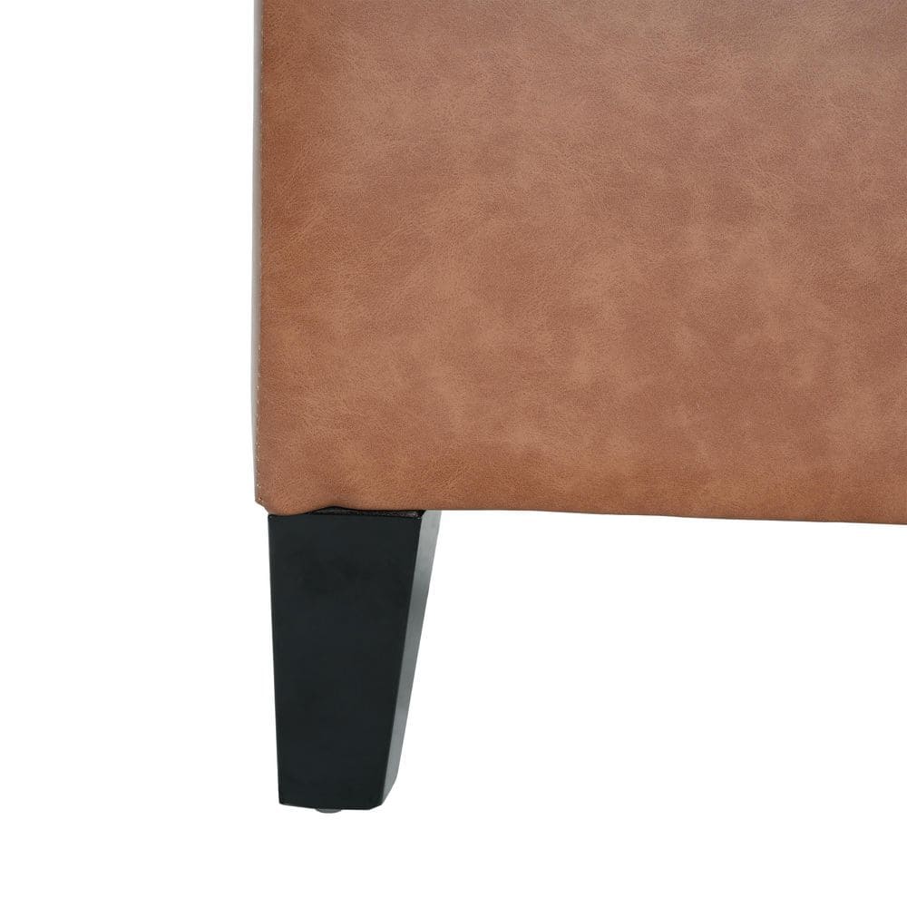 Dark Blue Tufted Fabric Storage Bench - thumbnail 8