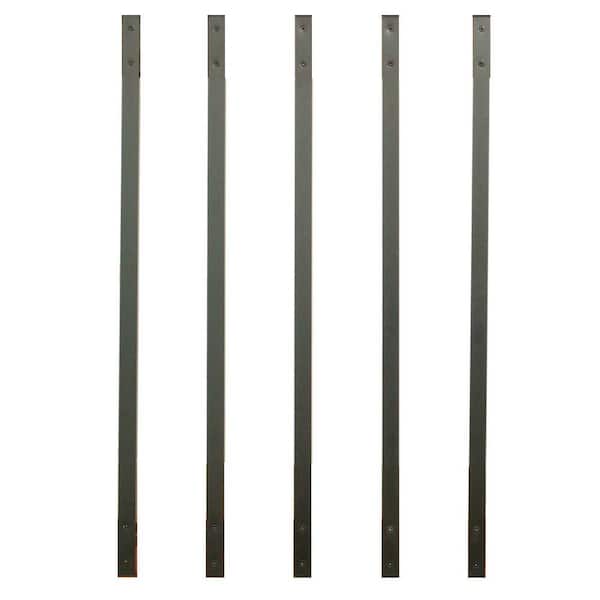 Pegatha 32-1/4 in. x 1 in. Charcoal Aluminum Face Mount Deck Railing Baluster (5-Pack)