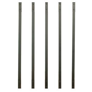38-1/4 in. x 1 in. Charcoal Aluminum Face Mount Rectangular Deck Railing Baluster (5-Pack)