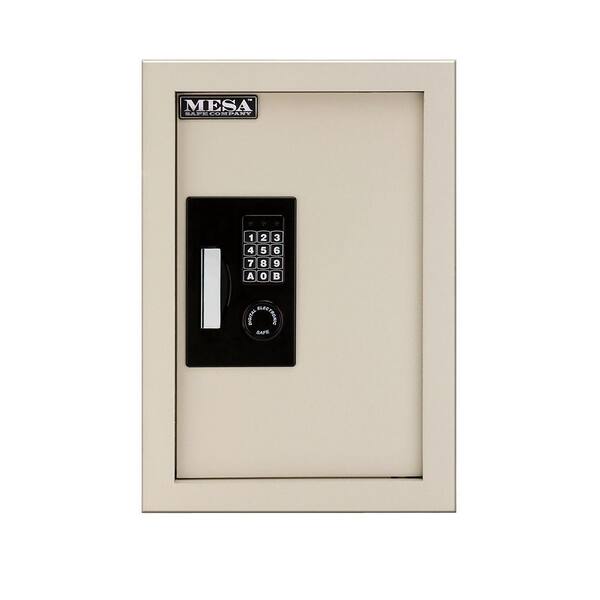 Mesa 0 3 0 7 Cu Ft All Steel Adjustable Wall Safe With Electronic Lock Cream Maws2113ecsd The Home Depot