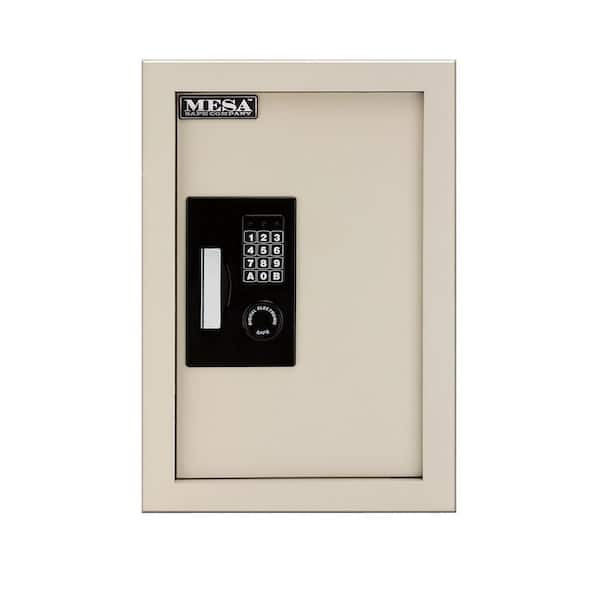 MESA 0.3-0.7 cu. ft. All Steel Adjustable Wall Safe with Electronic Lock, Cream
