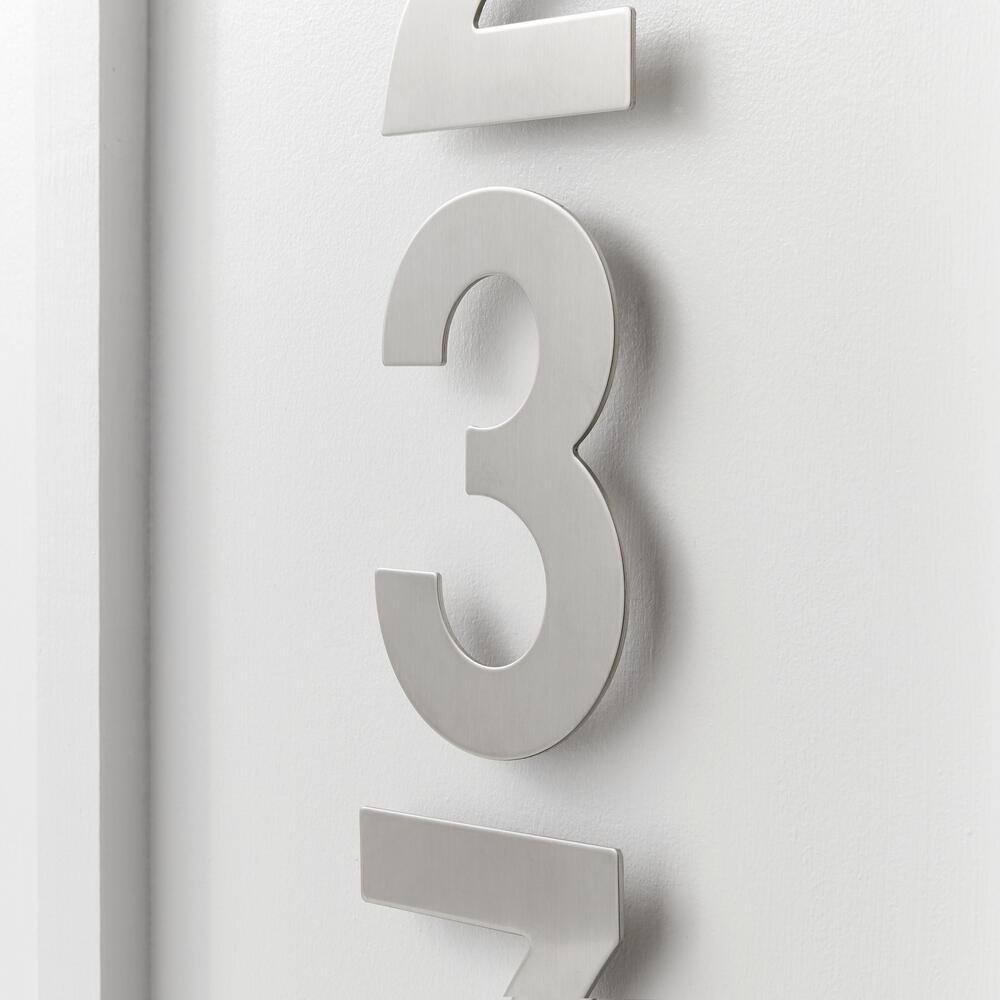 6 Inch Silver Stainless Steel Floating House Number